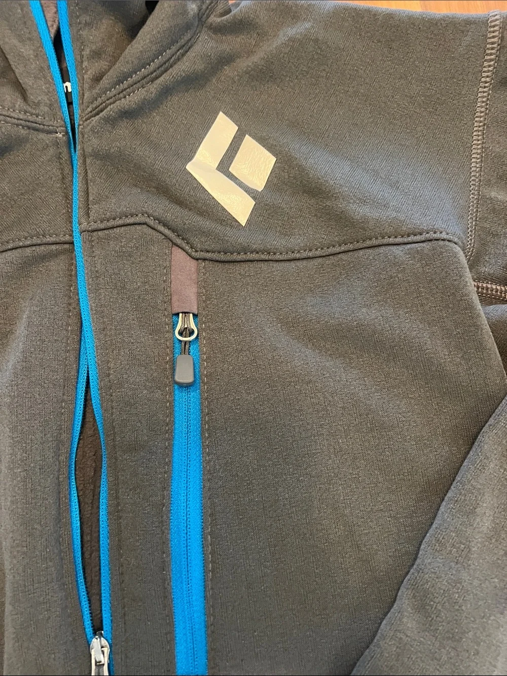 Black Diamond Polartec Power Dry Hoodie, size small.
